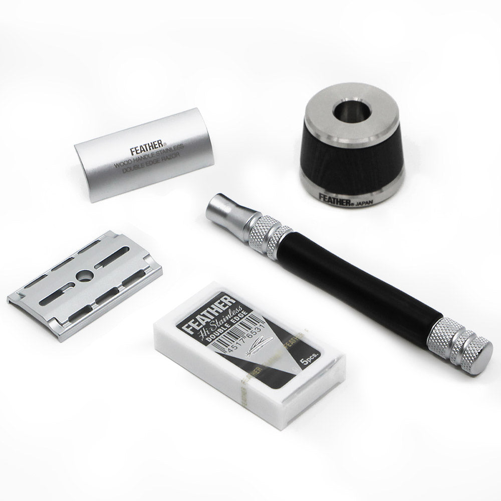 Feather WS-D2S Safety Razor Wood Handle & Stand