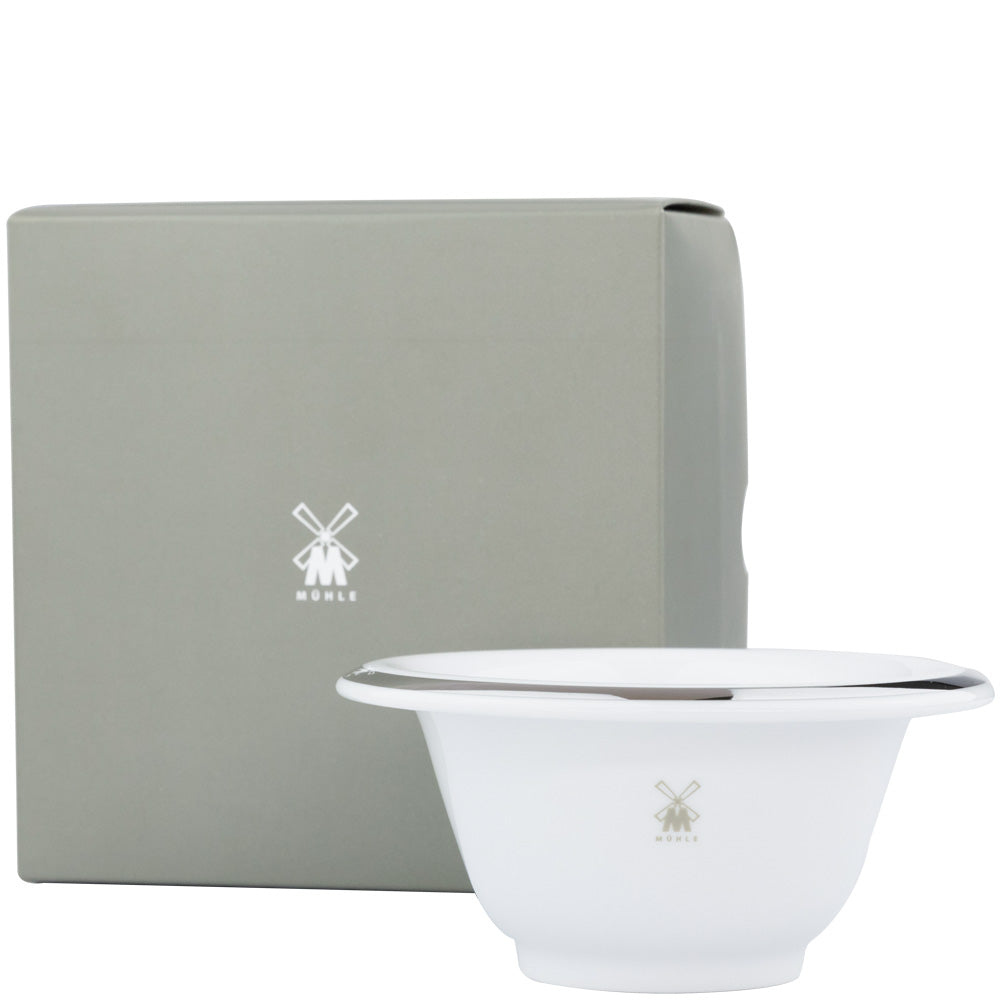 Muhle Shaving Bowl White & Silver with Box