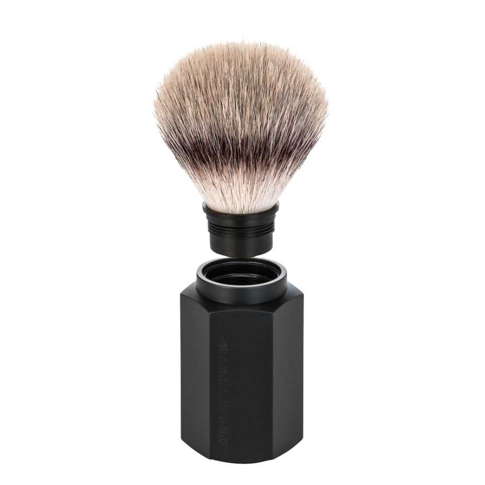Muhle Hexagon Synthetic Silvertip Shaving Brush Graphite